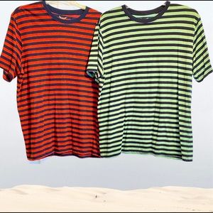 Bundle Men’s 2 FadedGlory Striped TShirts Size XL   EUC
